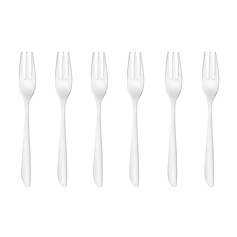 Sambonet Leaf Set of 6 monobloc dessert forks in stainless steel