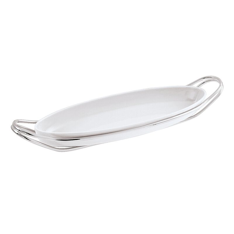 Sambonet New Living Support with Fish Dish cm 65 Polished Stainless Steel