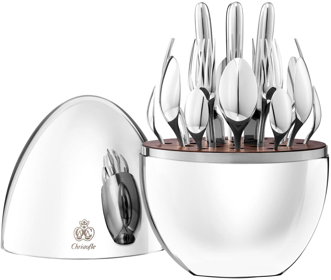 Christofle Mood 24-piece cutlery set with silver design container