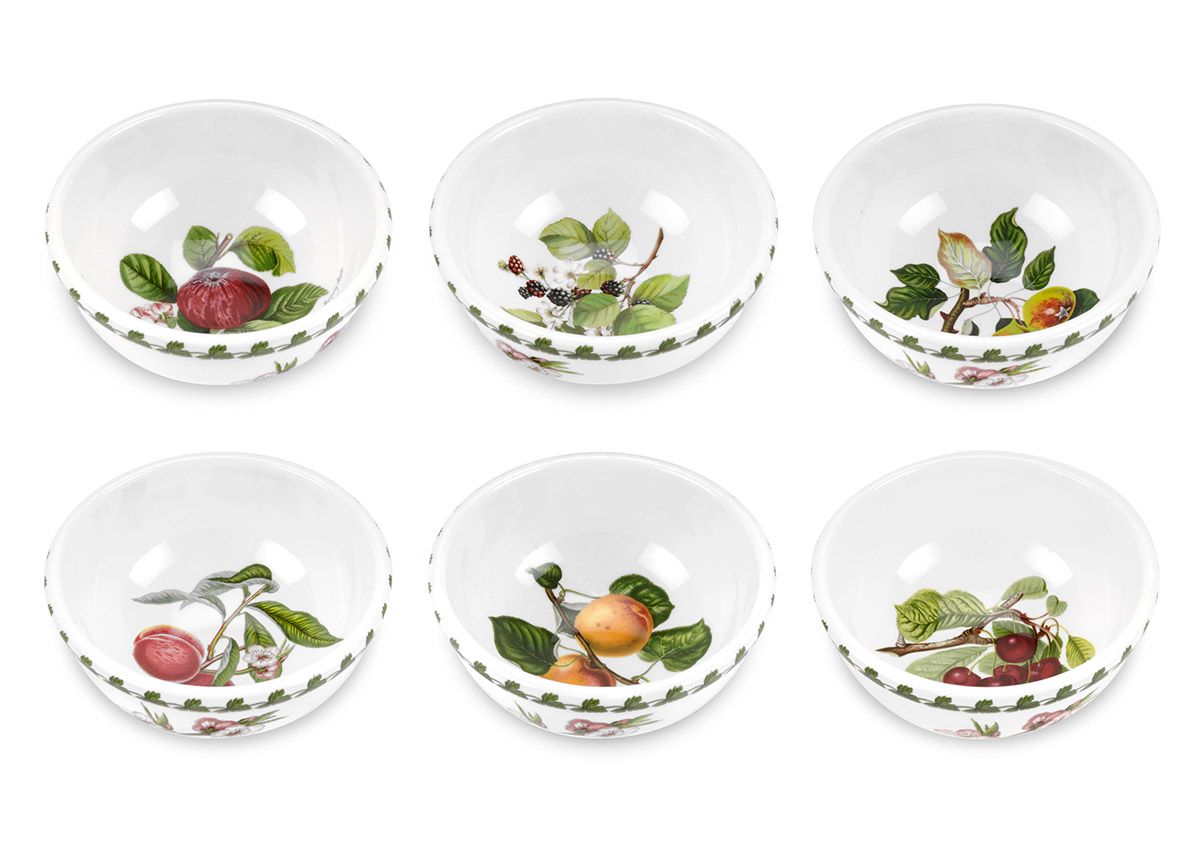 Portmeirion Pomona Fruit salad bowl cm 14, set of 6 pieces assorted decorations