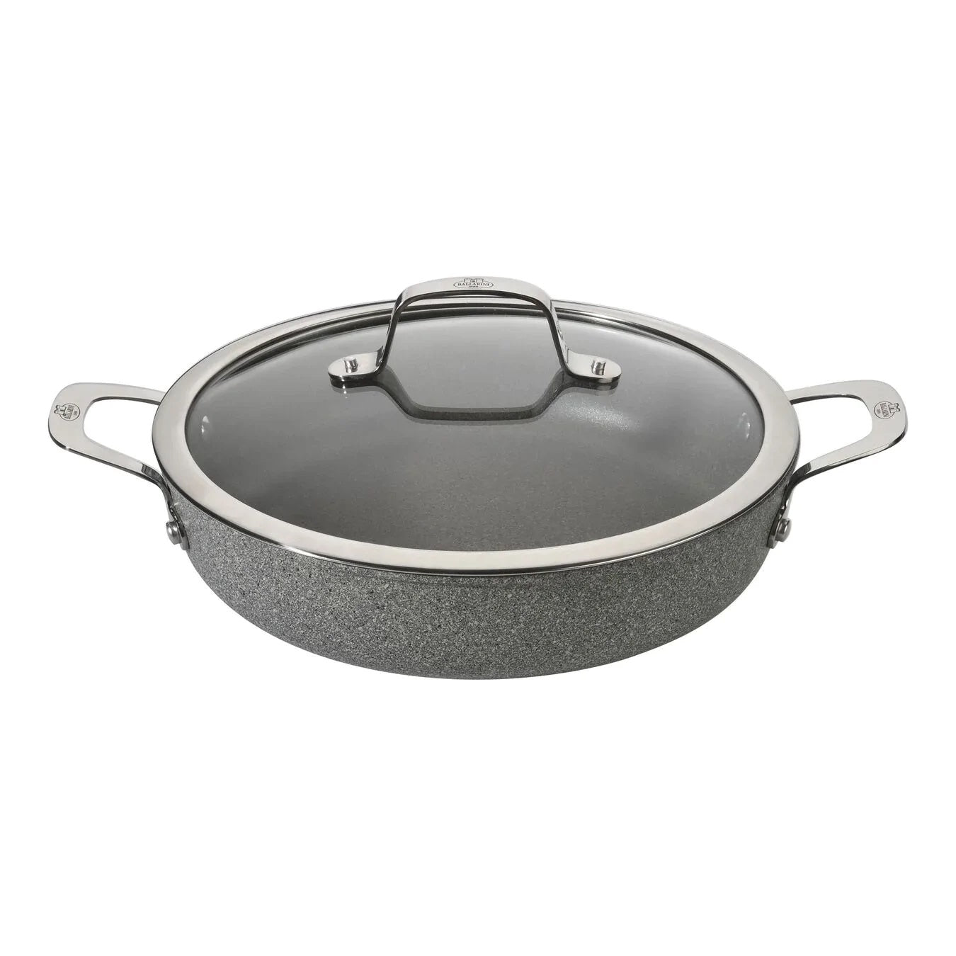 Ballarini Non-stick aluminum pan with handles and lid, Saline line, 28 cm