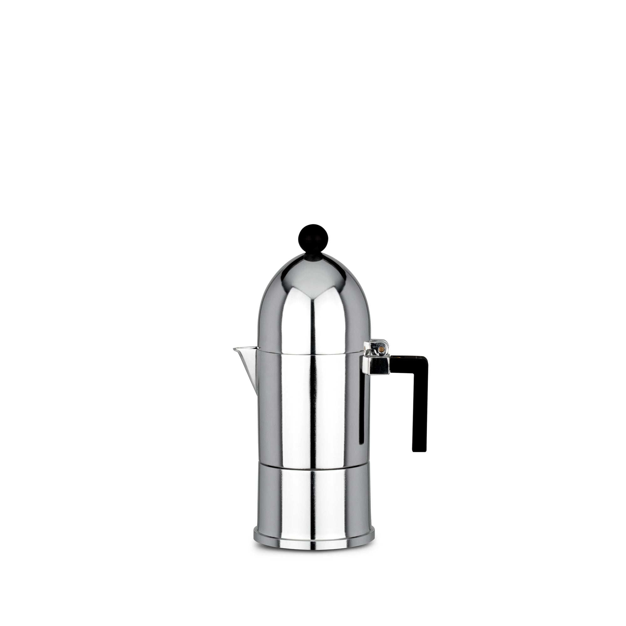 Alessi La Cupola Kaffeemaschine aus Aluminiumguss, 3 Tassen, Schwarz