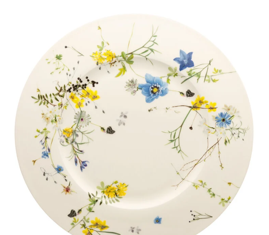 Rosenthal Brillance Fleurs des Alpes Dinner Plate with brim 33 cm, Set of 6
