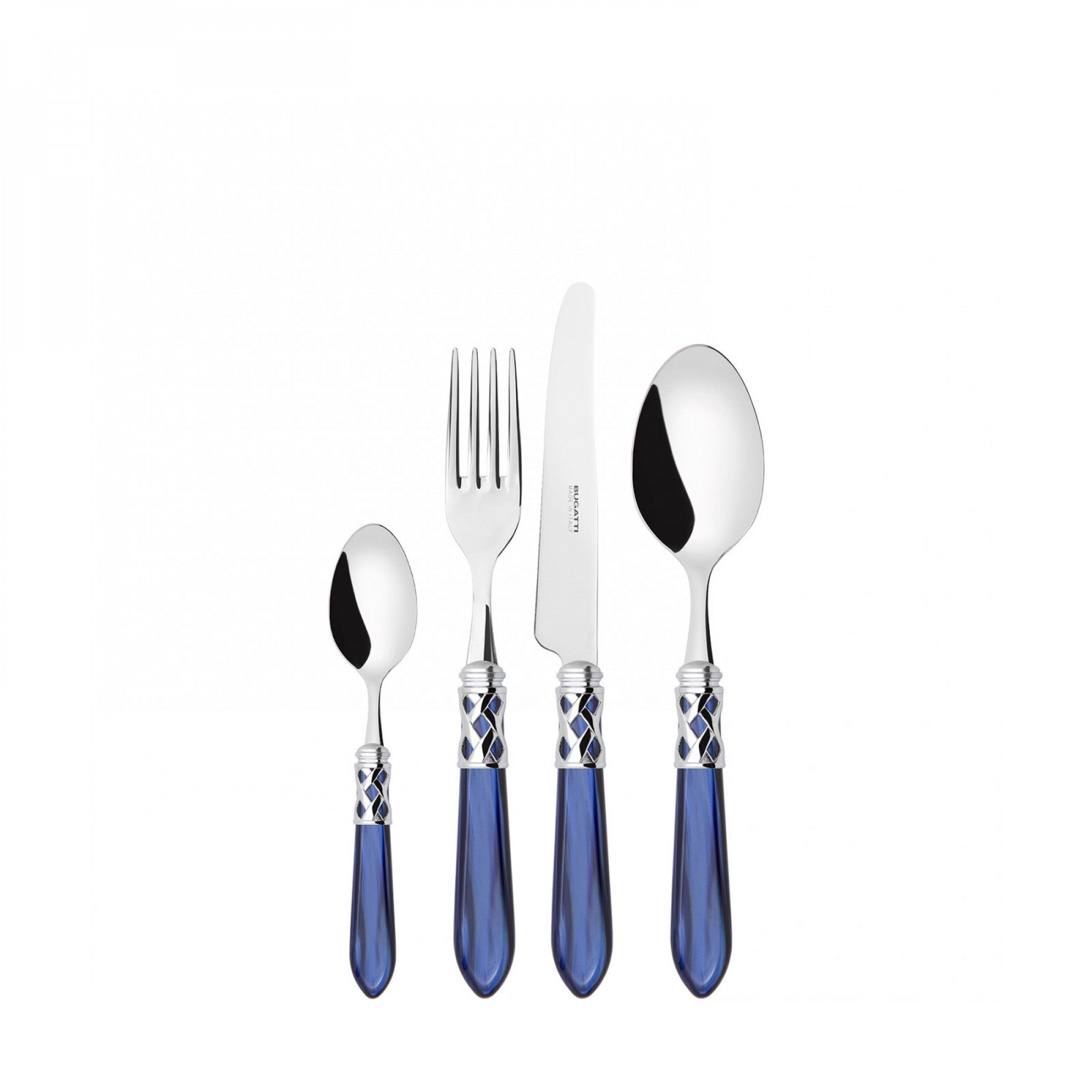 BUGATTI, Aladdin, 24-piece cutlery set in 18/10 stainless steel, chromed ring and mother-of-pearl effect handle, packed in gallery box
