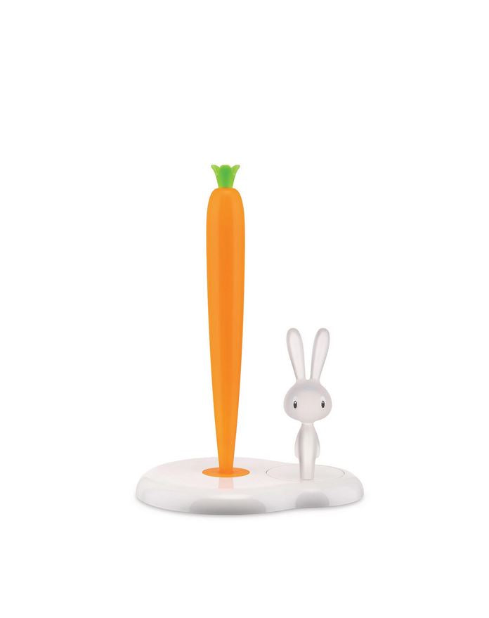 Alessi Bunny & Carrot Portarotolo da cucina, Bianco