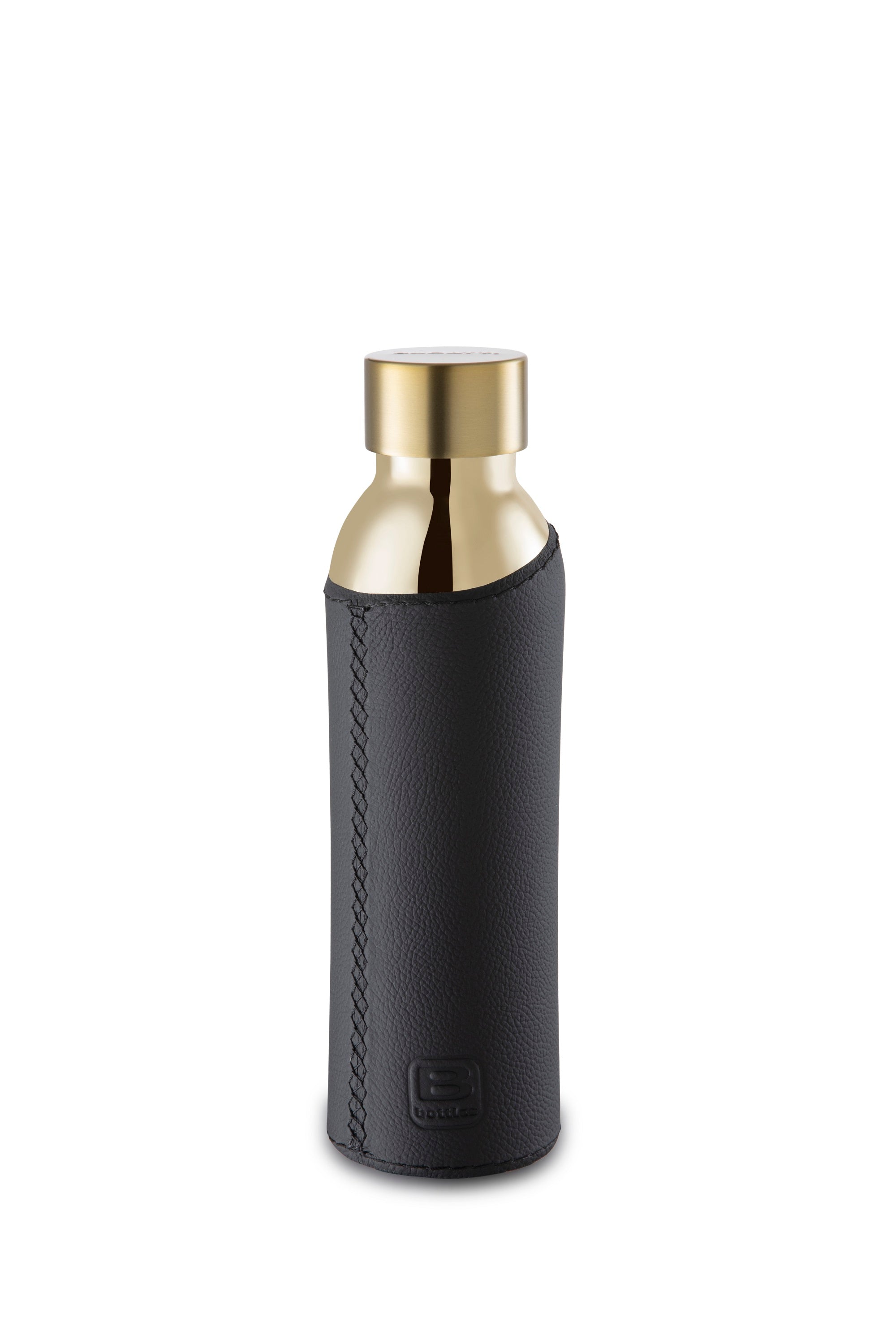Bugatti B Bottles Thermoflasche 500 ML Gold mit schwarzem Lederfutter
