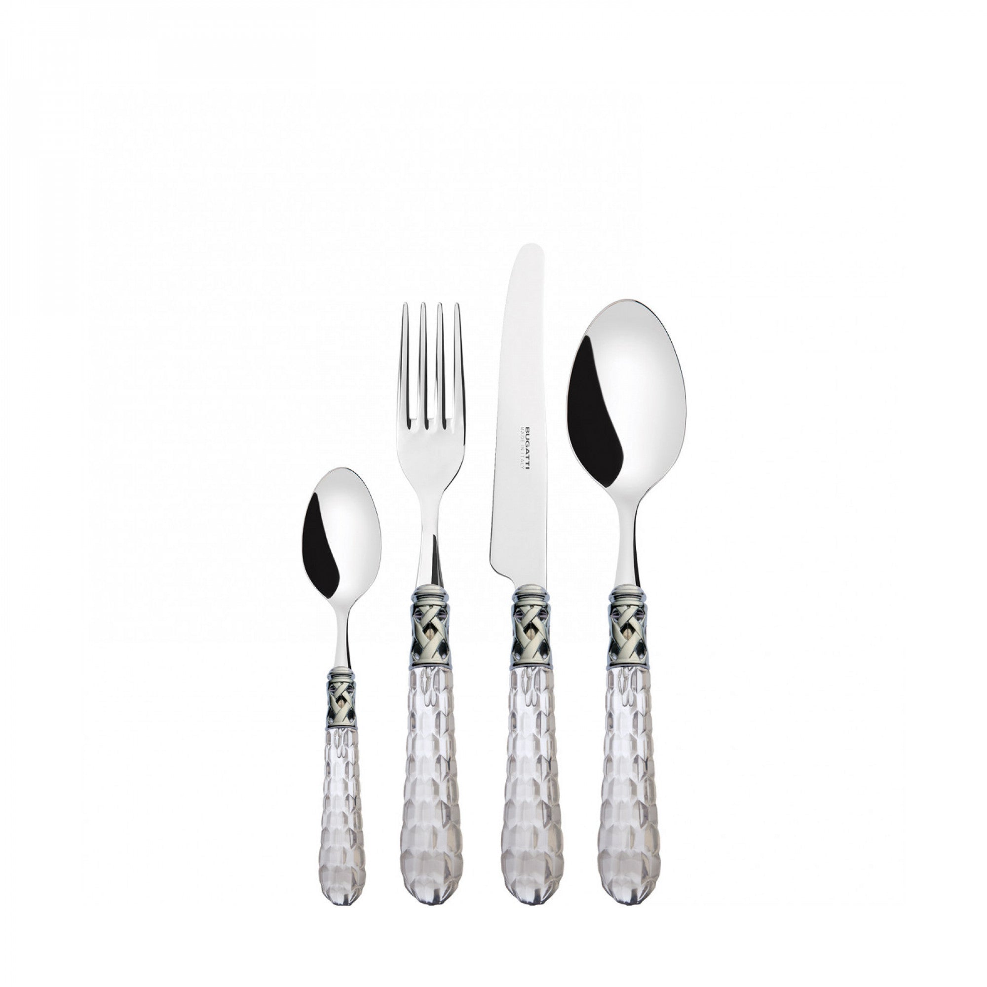 BUGATTI, Bohemia, 24-piece cutlery set in 18/10 stainless steel, chromed ring. Packed in Gallery box