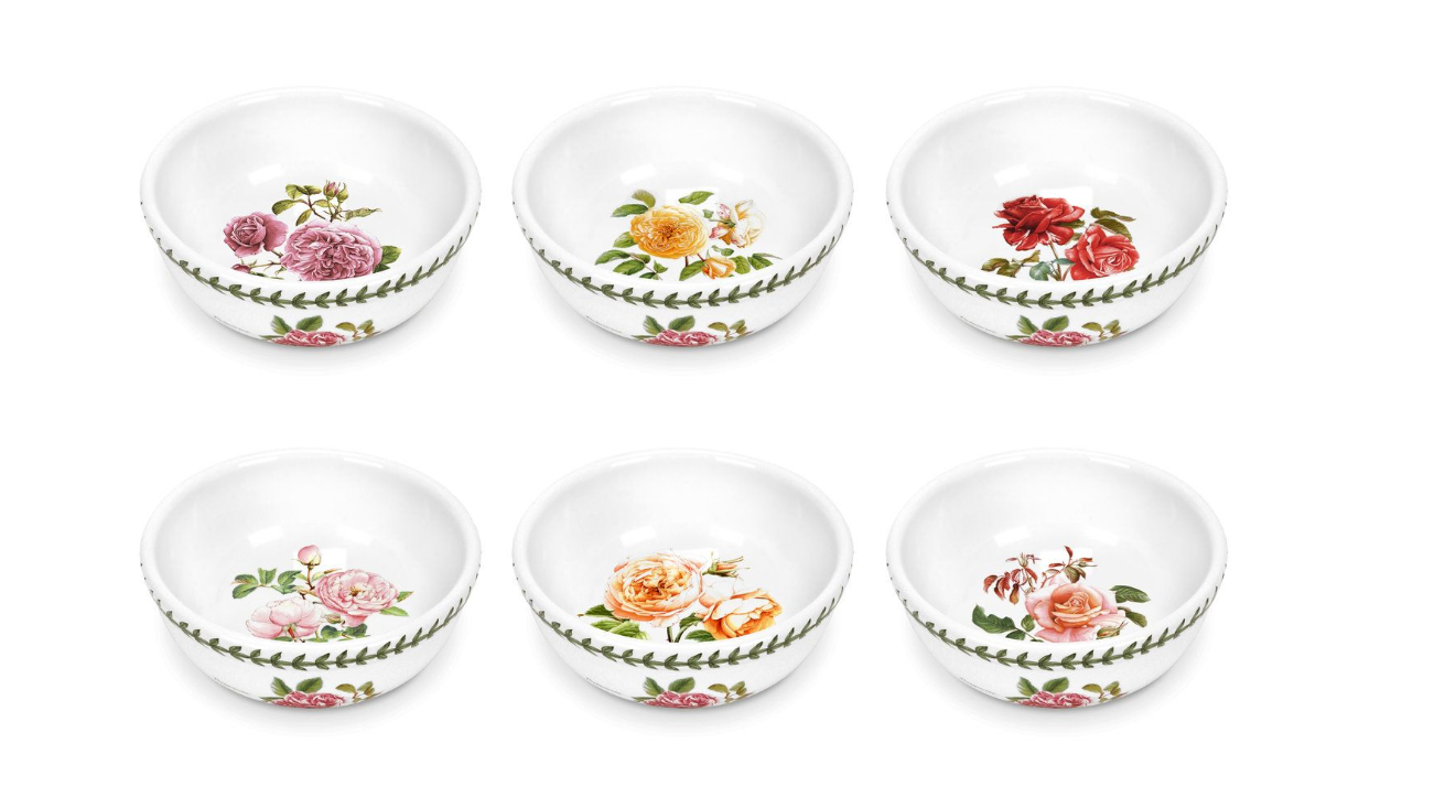 Portmeirion Botanic Roses Set 6 fruit salad bowls, cm 13