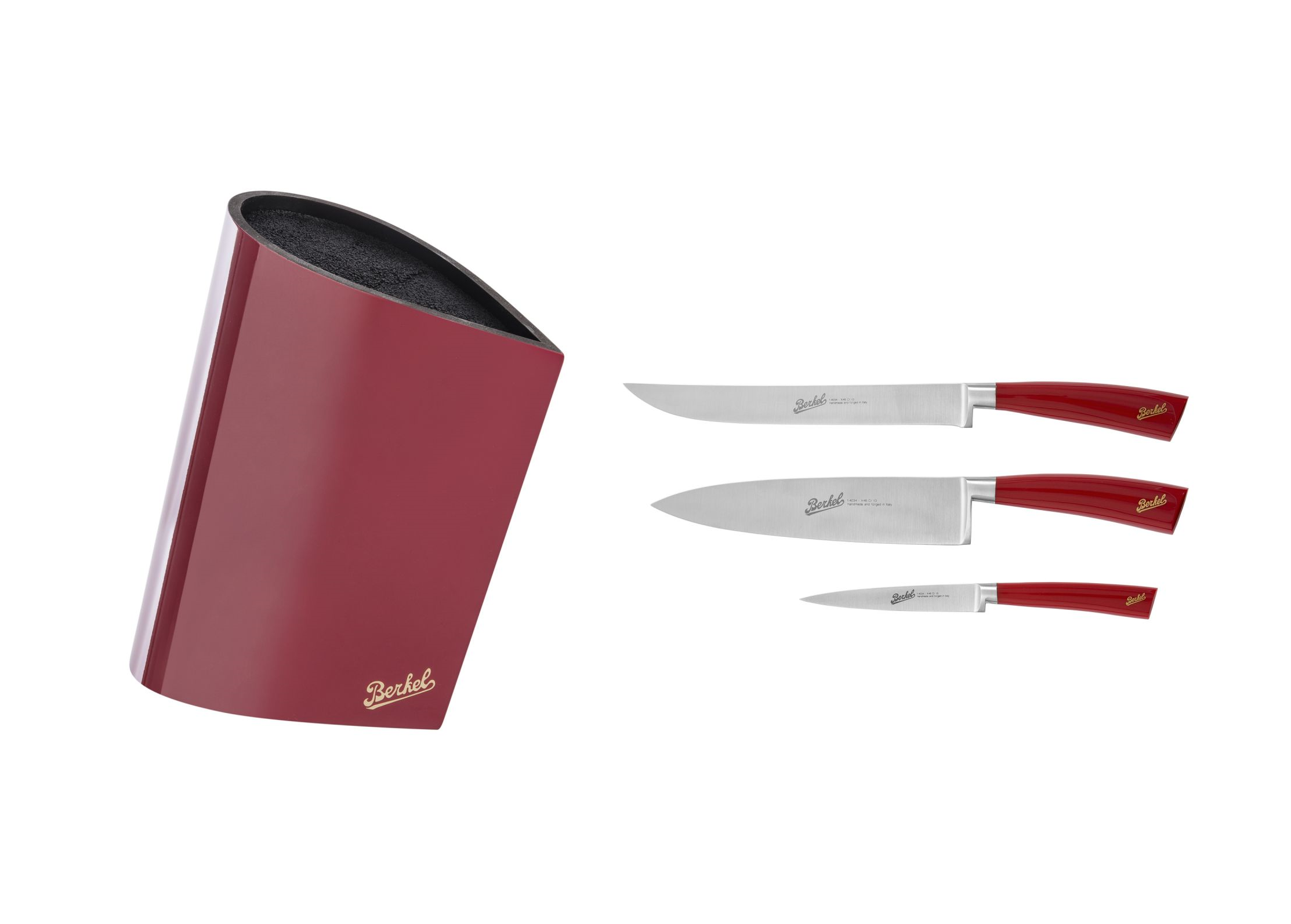 Berkel Knives Block Bag + Set Küchenmesser Chef Elegance Rot
