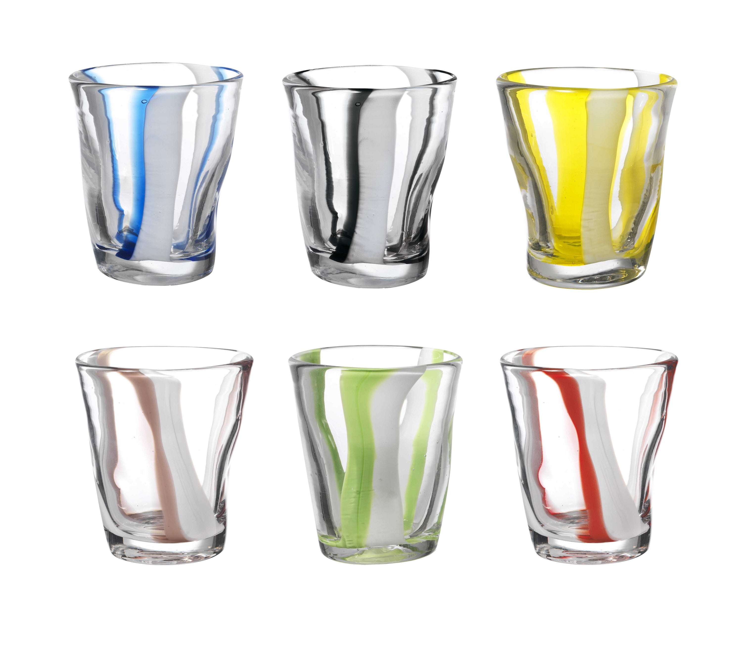 Onlylux Eolo Stripes Vertical Set 6 glasses, assorted colors