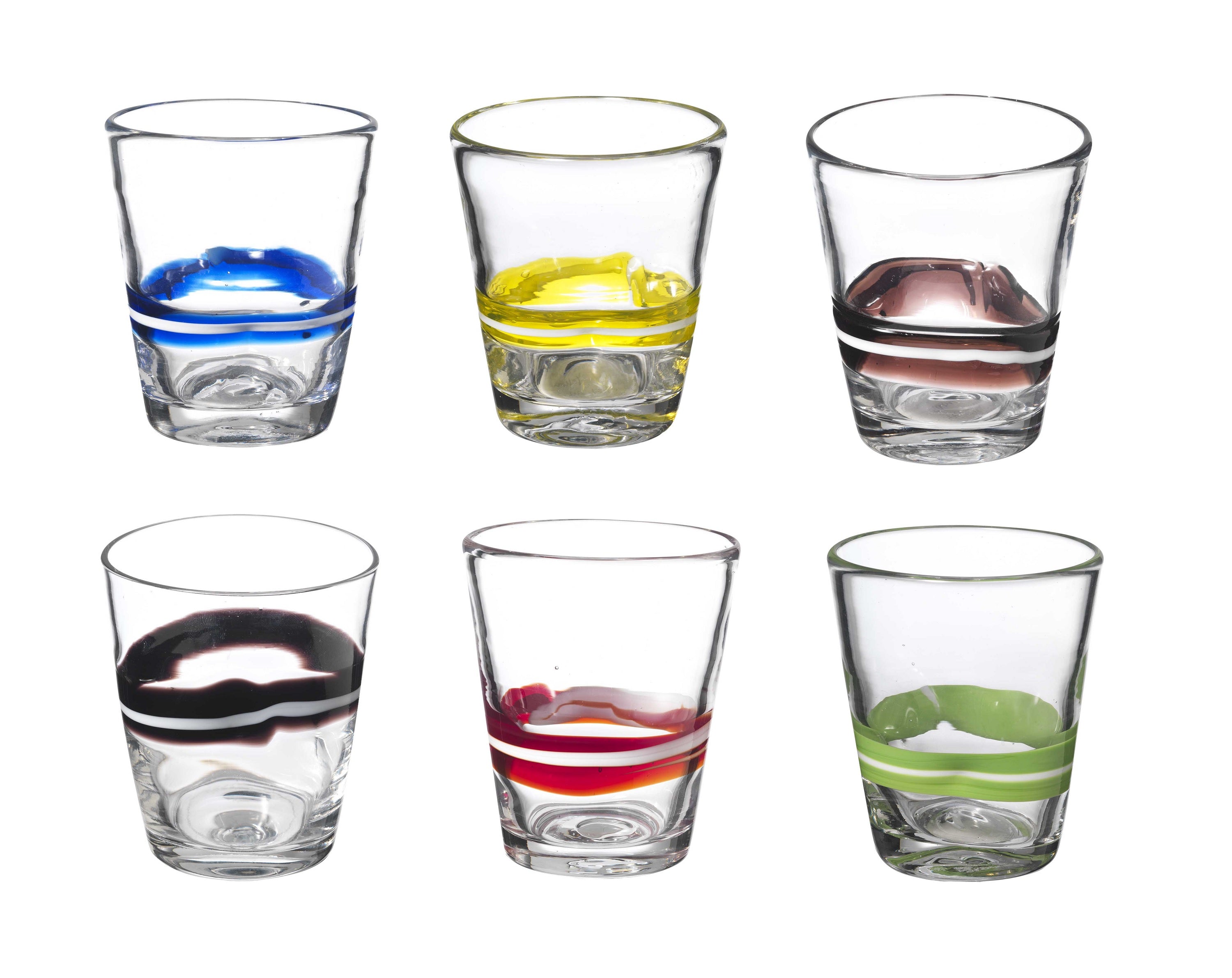 Onlylux Eolo Stripes Horizontal Set 6 glasses, assorted colors