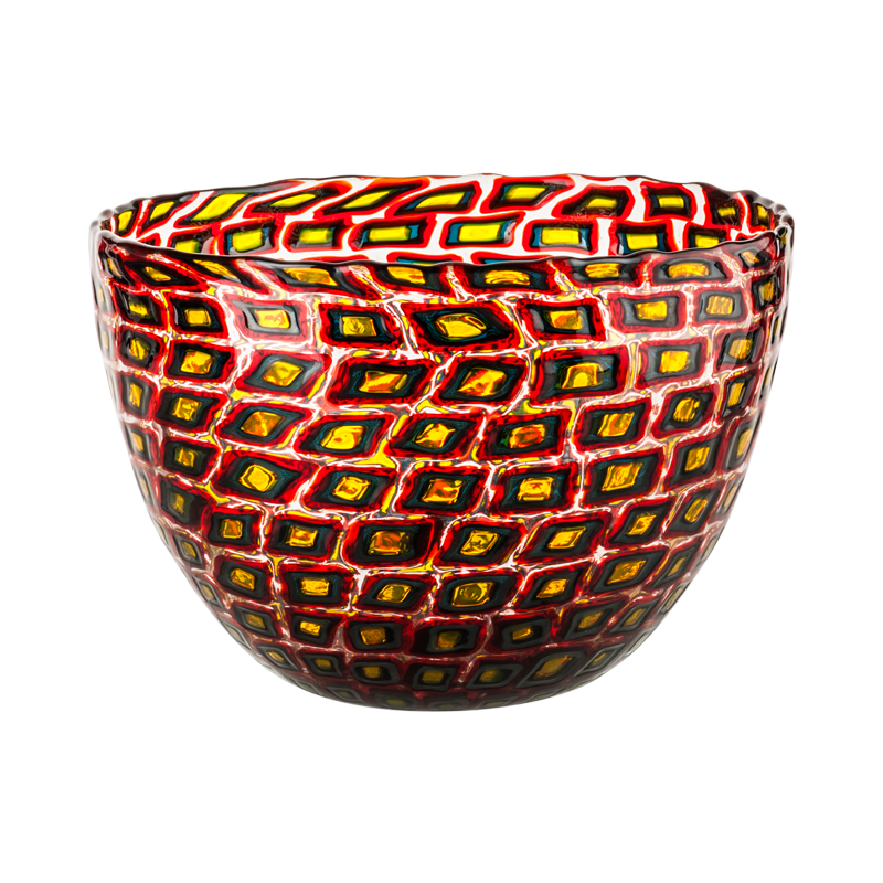 Venini Roman Murrine Cup Numbered edition, Red and Yellow