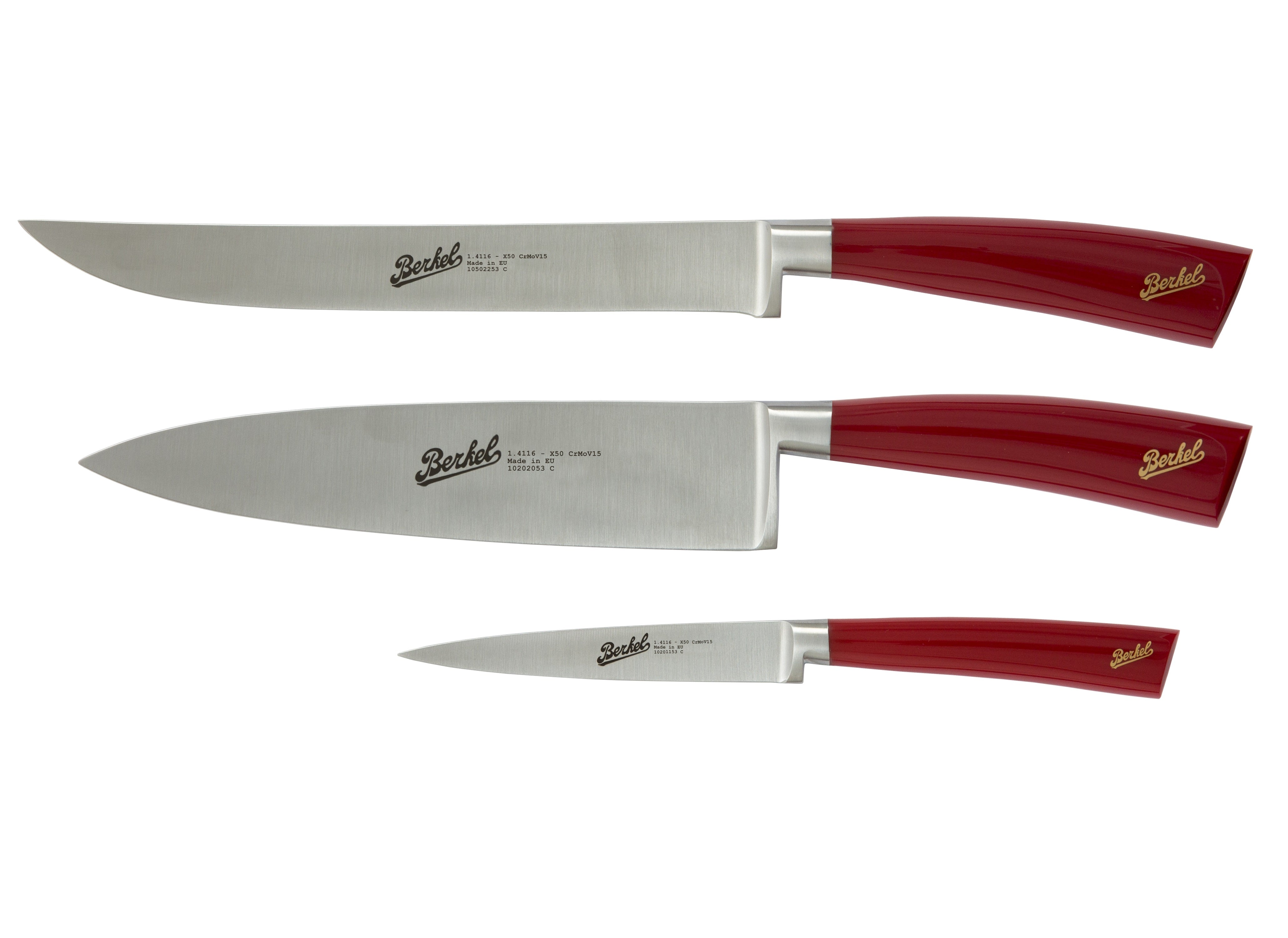 Berkel Elegance Set 3 coltelli Chef manico rosso