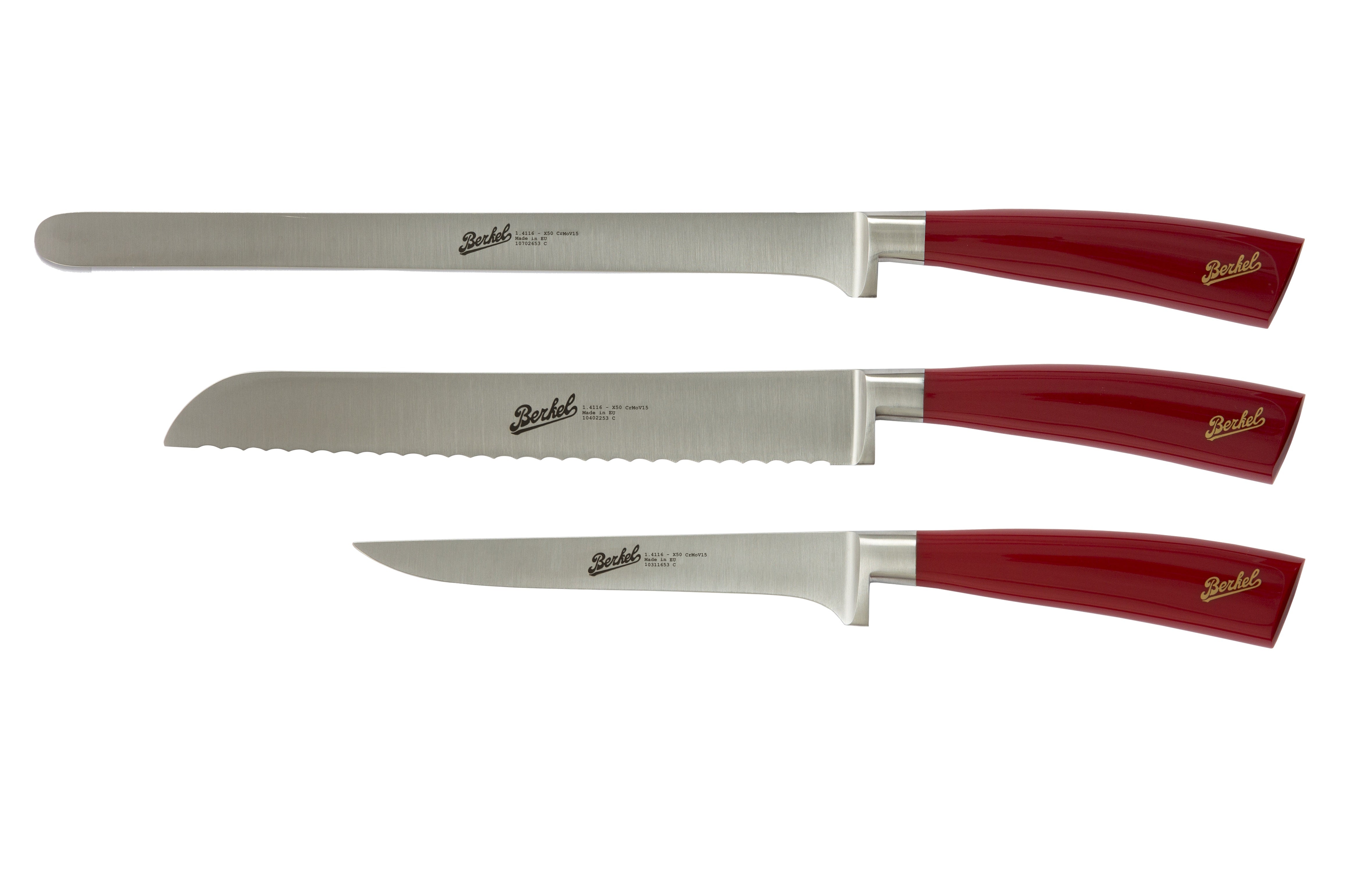 Berkel Elegance Set 3 Roast Knives Red Handle