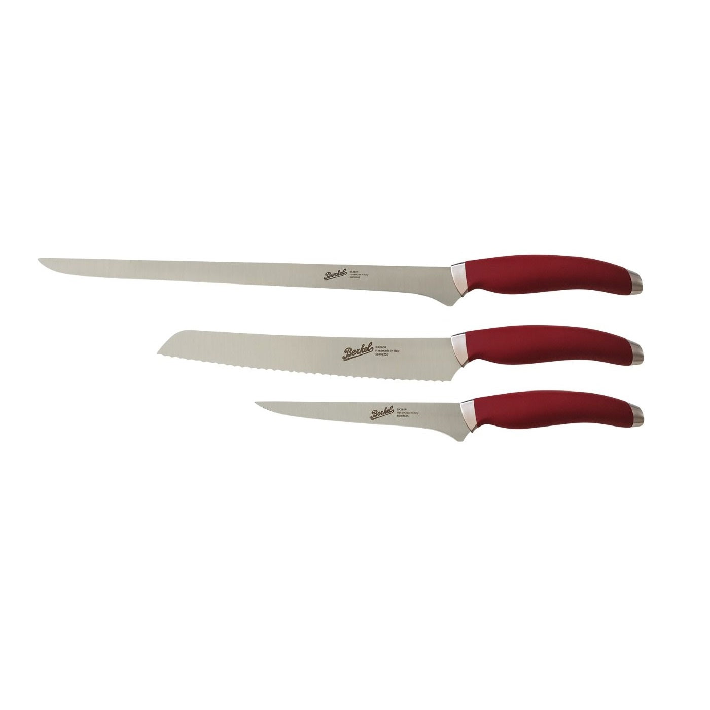 Berkel Teknica set of 3 Red Chef's knives