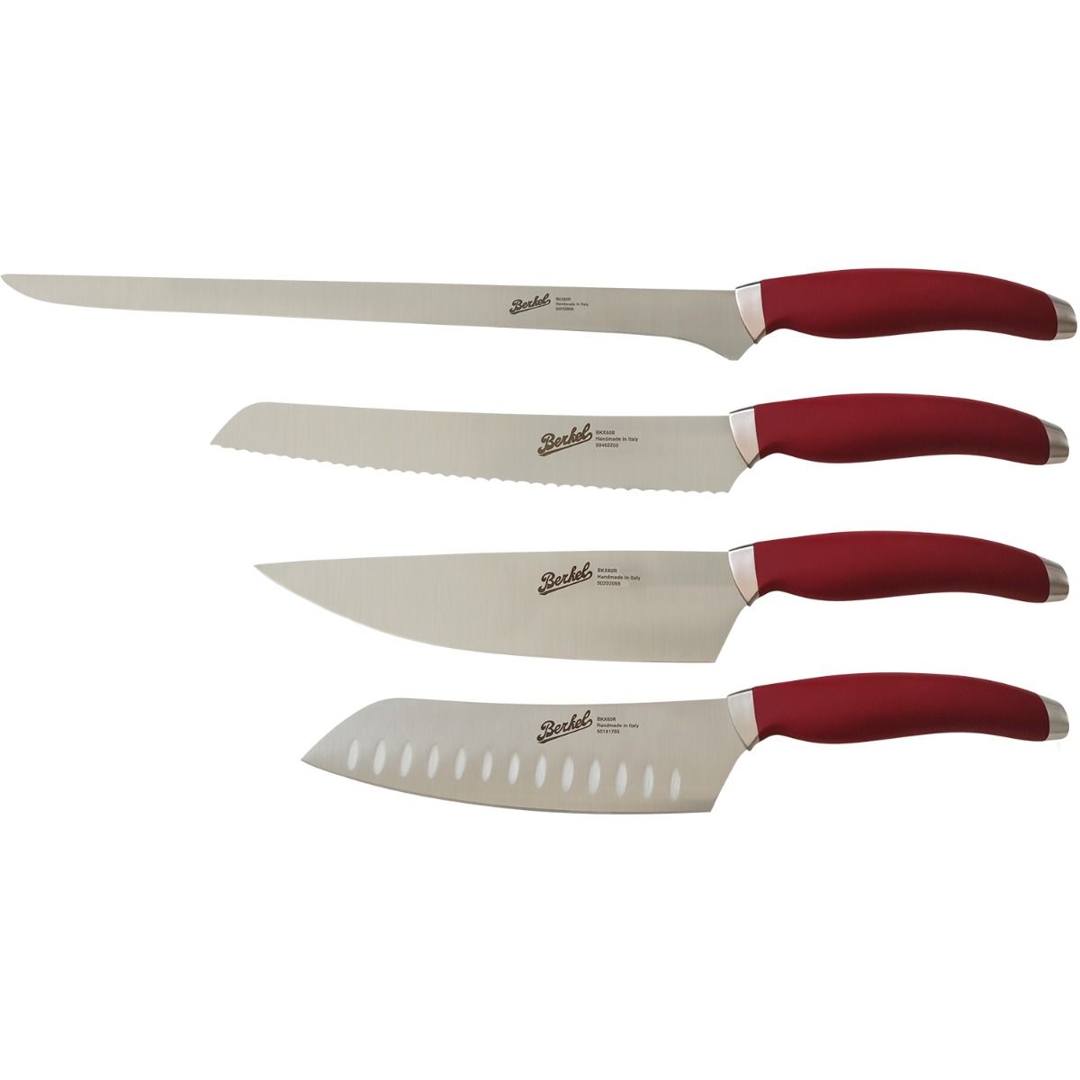 Berkel Teknica set of 4 Red Chef's knives
