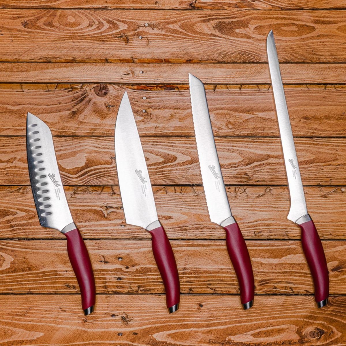 Berkel Teknica set of 4 Red Chef's knives