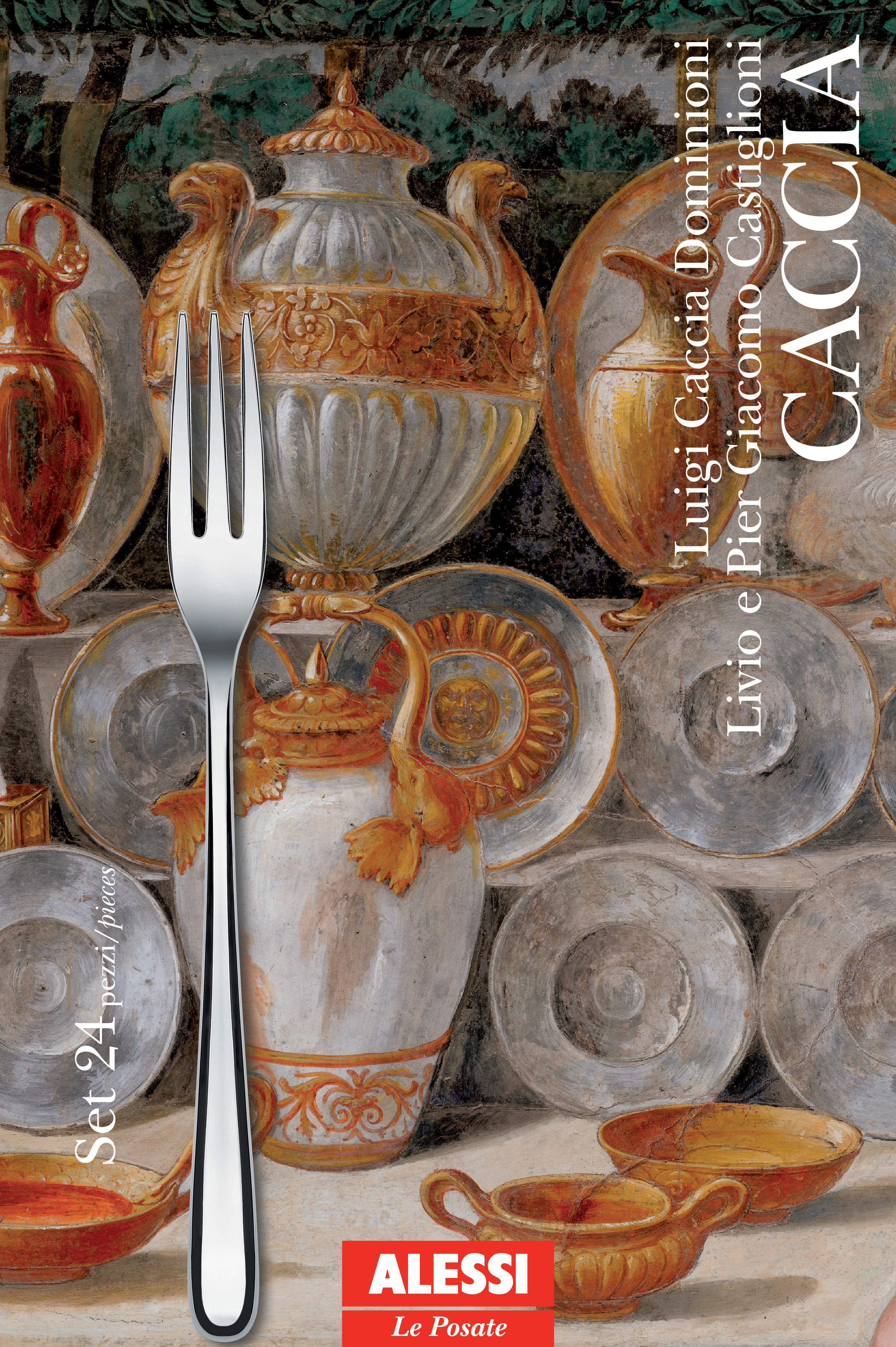 Alessi Caccia Cutlery Service, Set of 24 Pieces