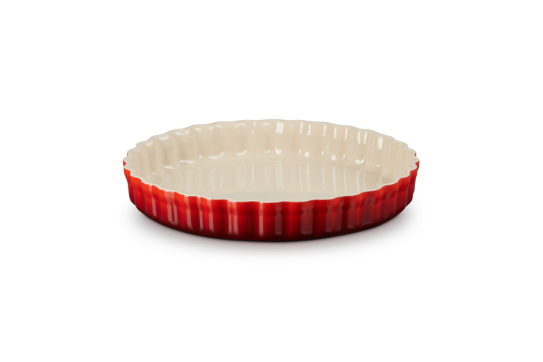 Le Creuset Tortiera Tradition rotonda in gres vetrificato, 28 cm Rosso Ciliegia