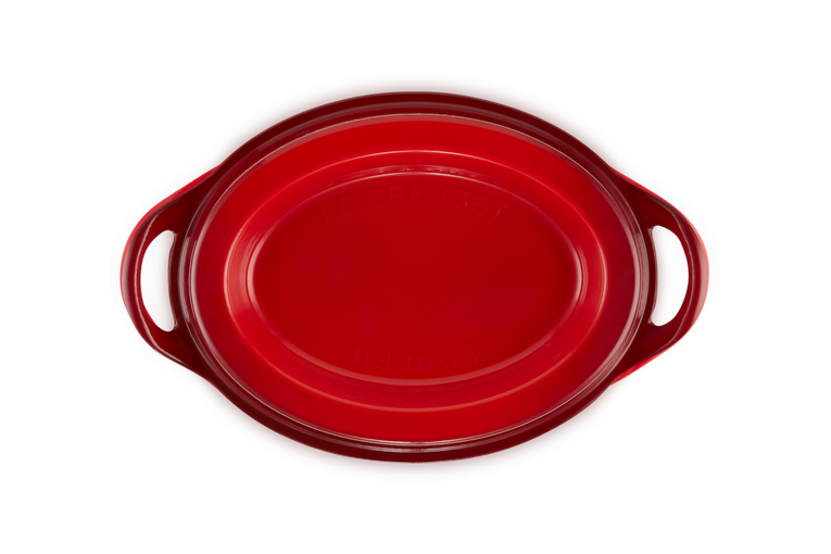 Le Creuset Doufeu oval in vitrified cast iron, Cherry Red