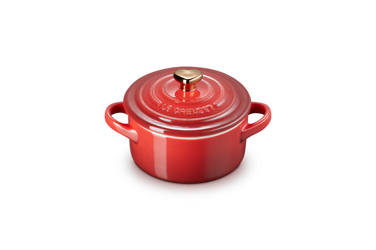 Le Creuset Amour Mini cocotte in vitrified stoneware with gold heart knob