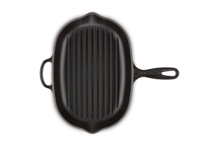 Le Creuset Evolution Oval skillet grill in vitrified cast iron