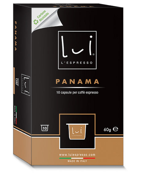 Lui L'Espresso Kaffee Panama Packung mit 100 Kapseln (10 Schachteln mit 10 Kapseln)