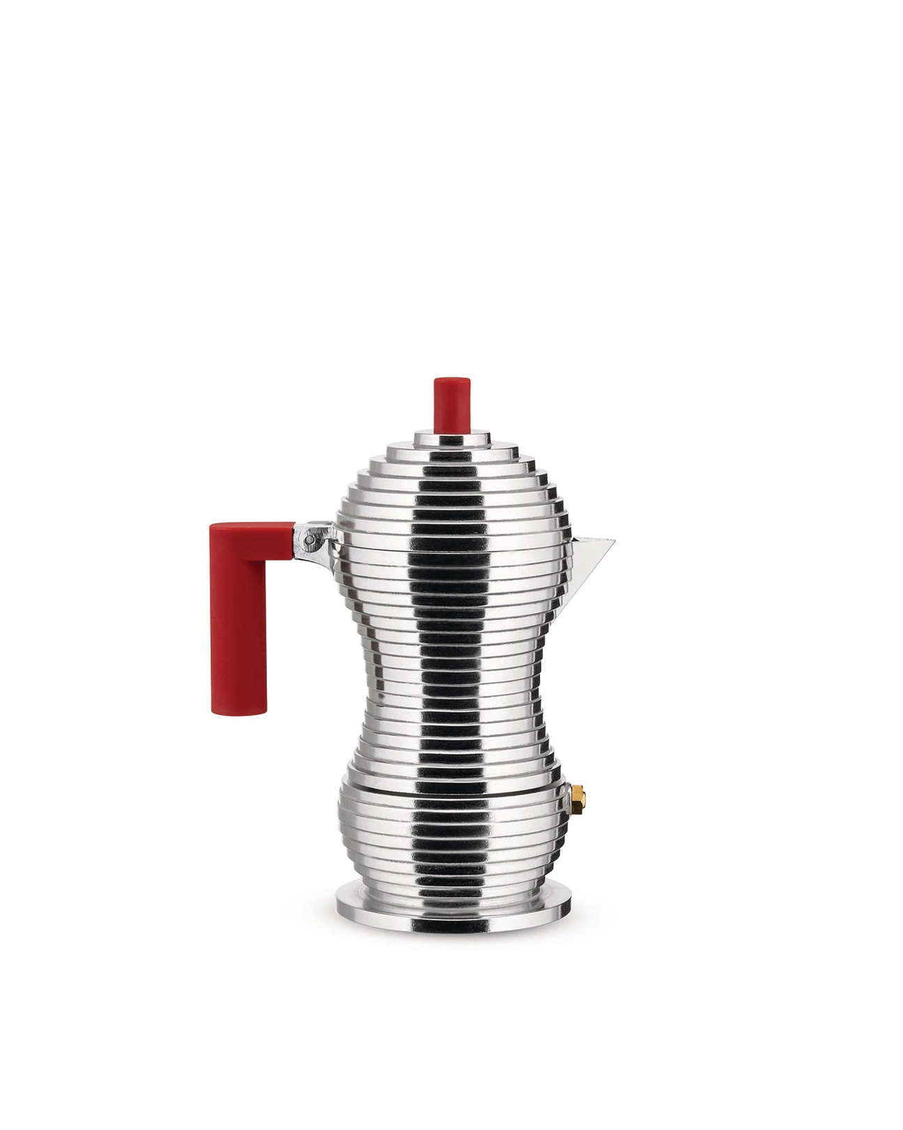 Alessi Pulcina Espresso Coffee Maker in Cast Aluminium, Red, 3 Cups
