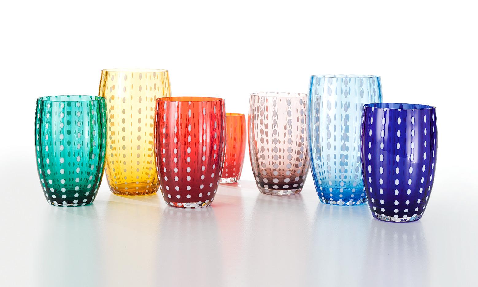 Zafferano Perle Set 6 Bicchieri in vetro Colori Assortiti — Locatelli House  Store