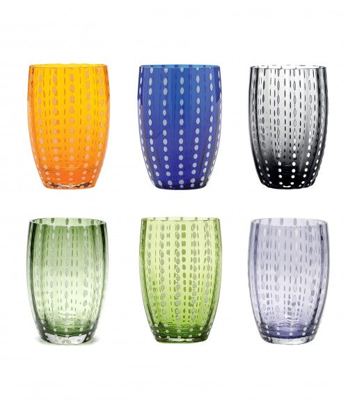 Zafferano Perle Set 6 Gläser in verschiedenen Farben