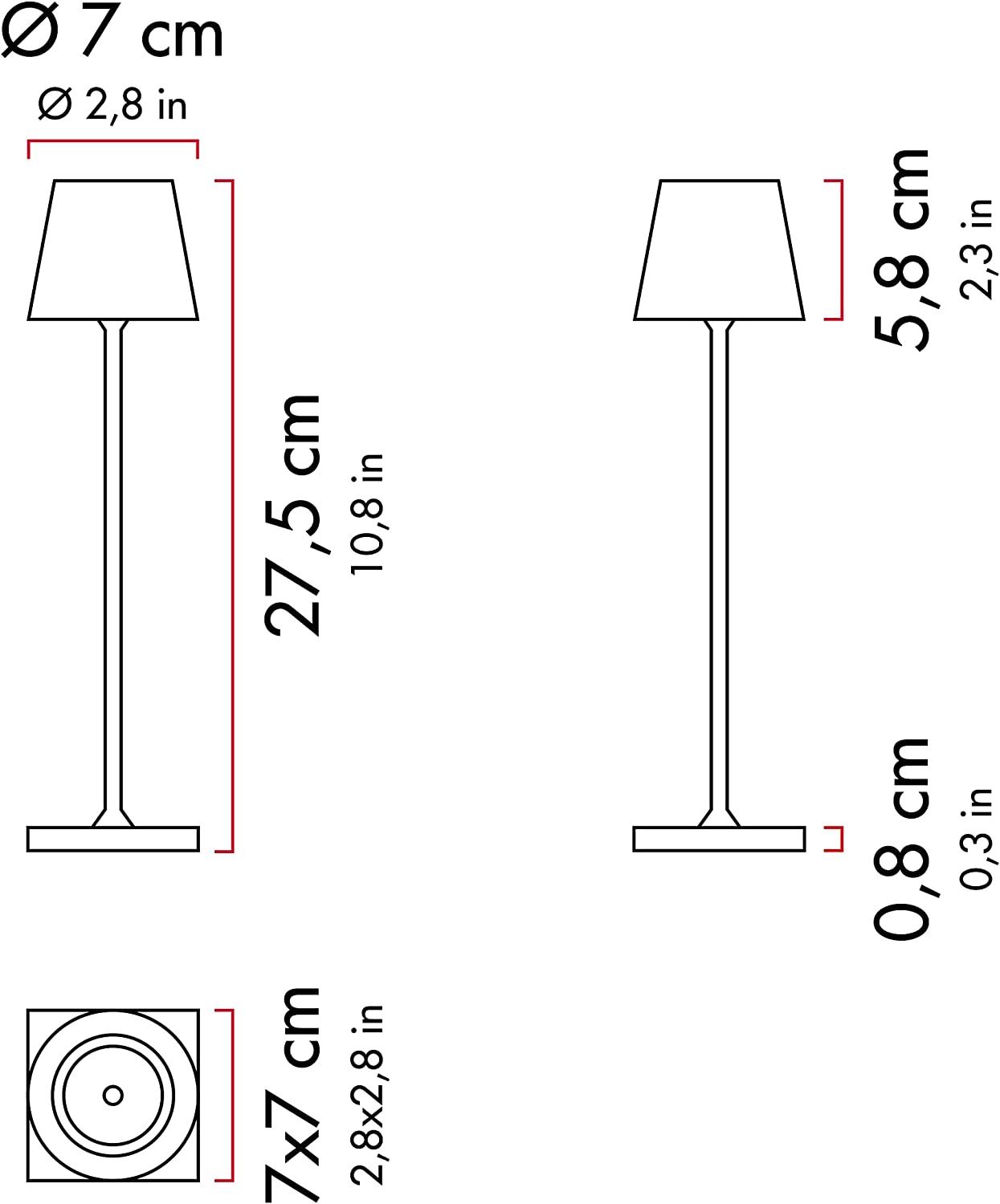 Zafferano Poldina Pro Micro Lampada da Tavolo ricaricabile
