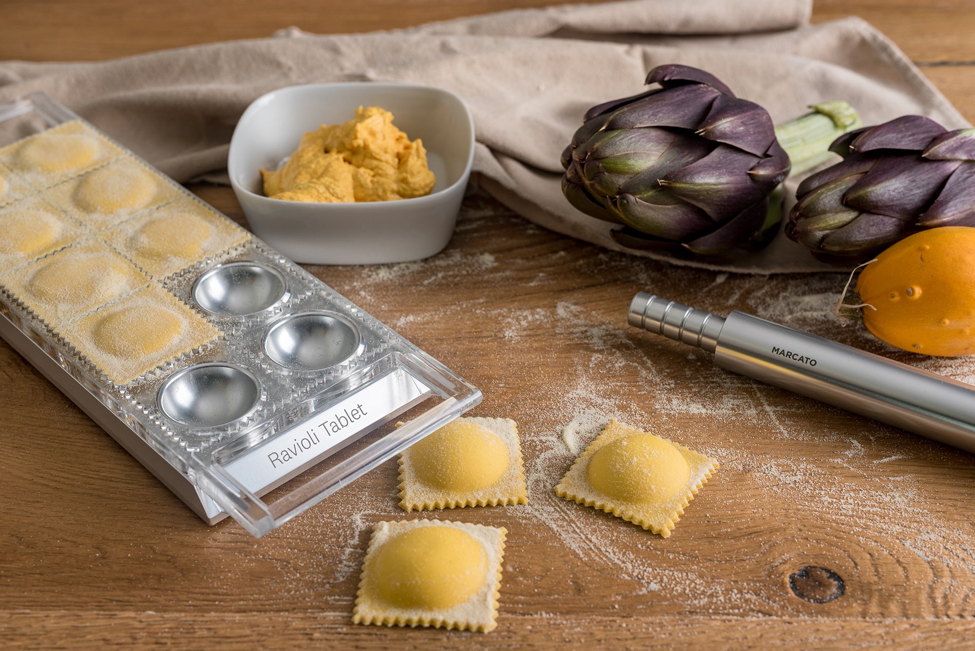 Marcato Stampo Ravioli with rolling pin