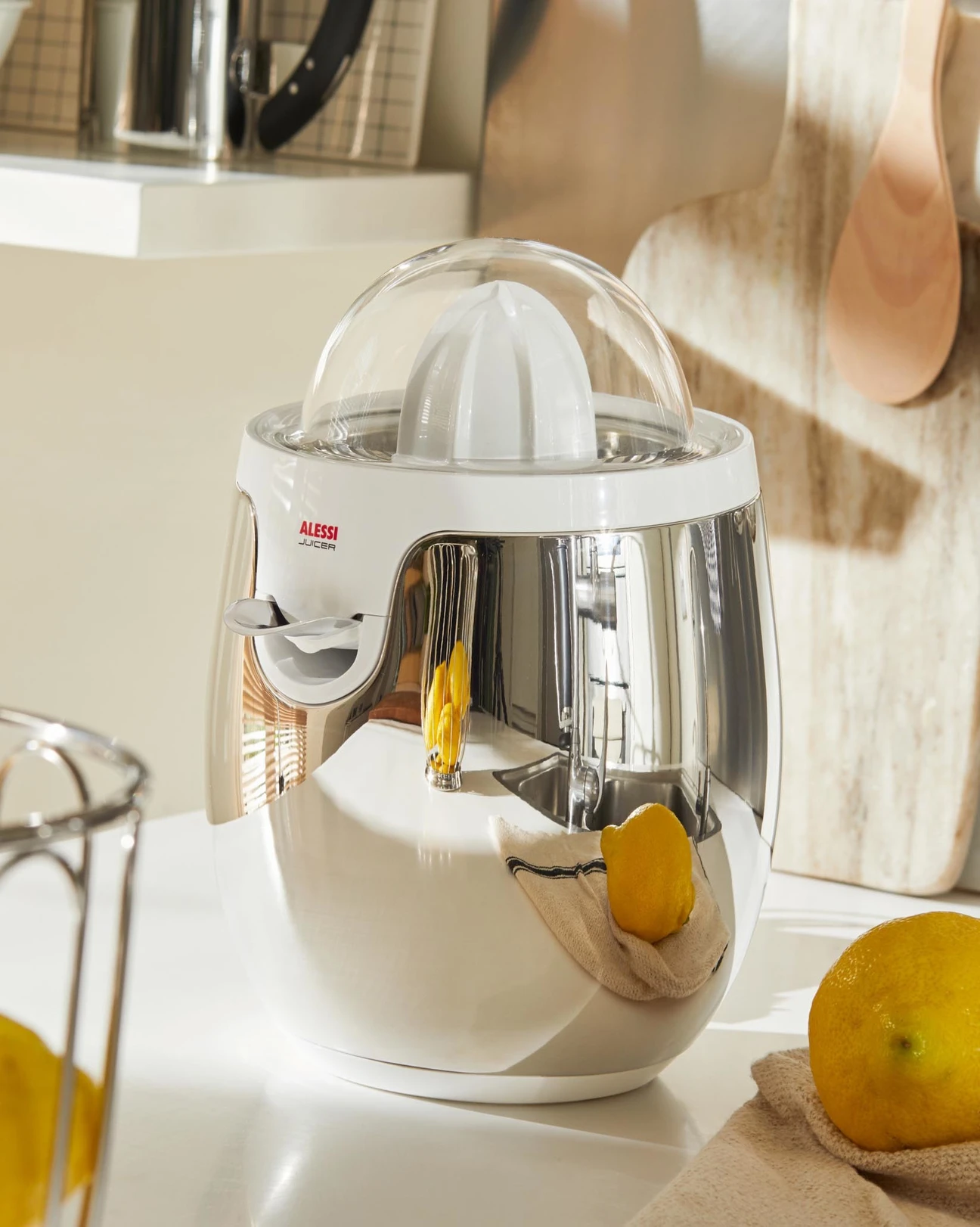 Alessi Electric Citrus Squeezer in Steel and Thermoplastic Resin