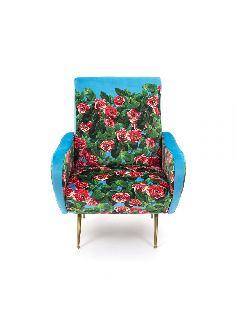 Seletti Toiletpaper Home Padded wooden armchair