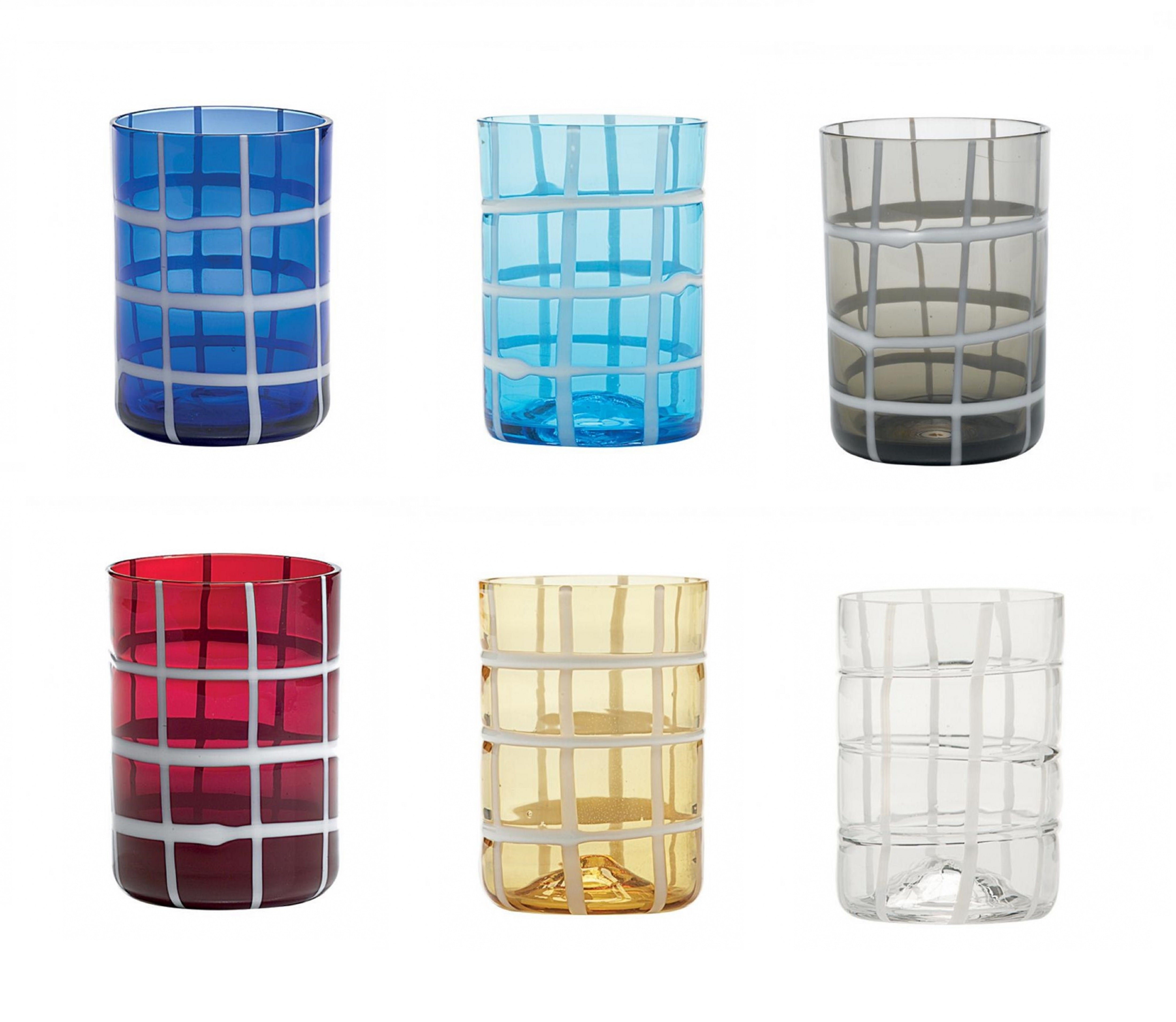 Zafferano Twiddle Set 6 Bicchieri in vetro colori assortiti — Locatelli  House Store