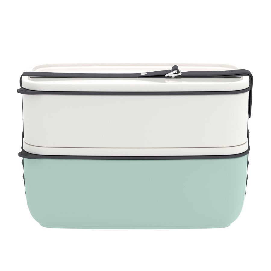 Likes. by Villeroy &amp; Boch ToGo&amp;ToStay lunch box set, 2 pieces, square, white/mint green