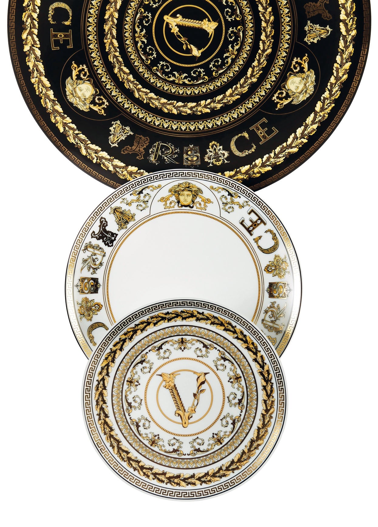 Versace Virtus Gala Flache quadratische Schüssel, 12 cm