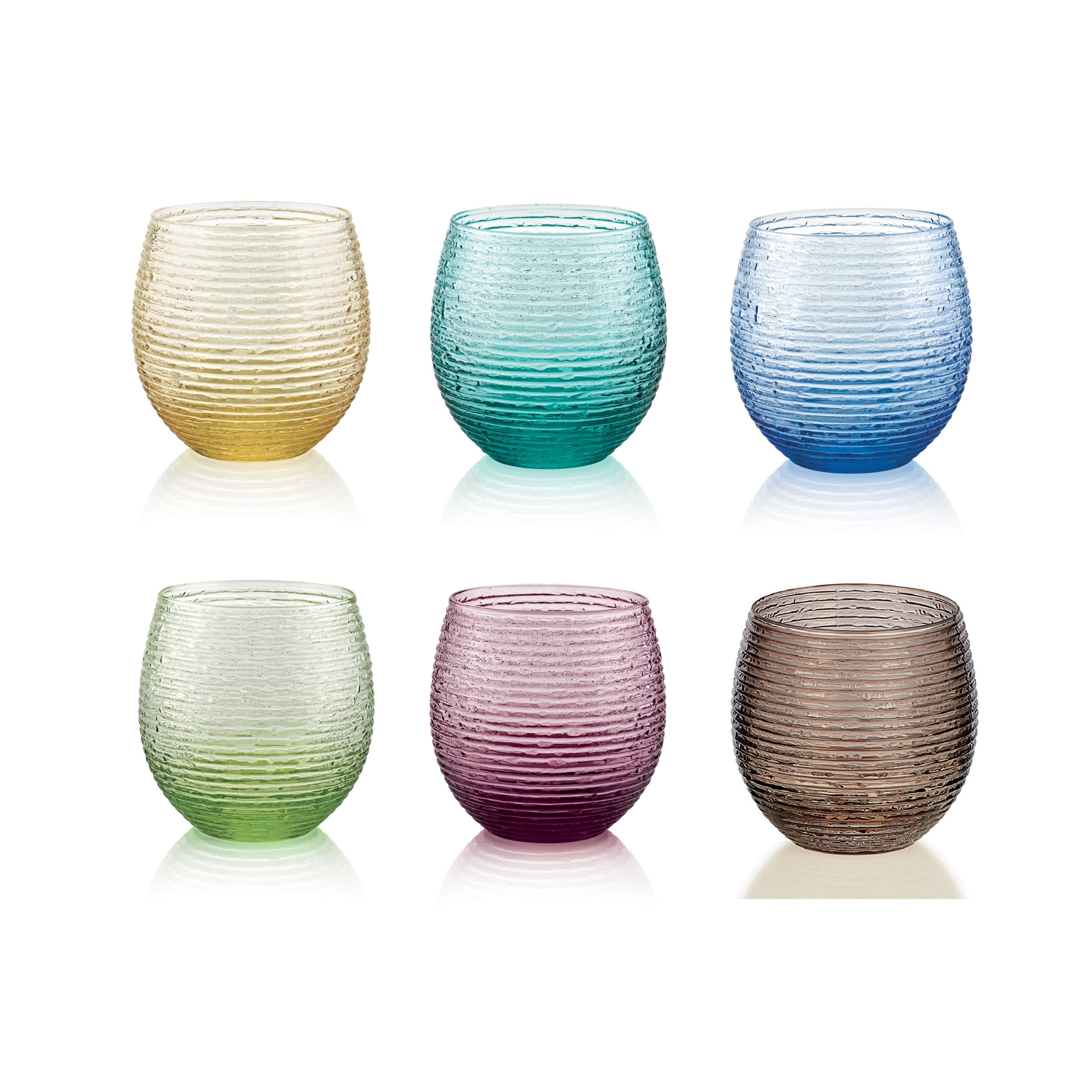 IVV Multicolor Set 6 Water Glasses assorted colors, cl 25