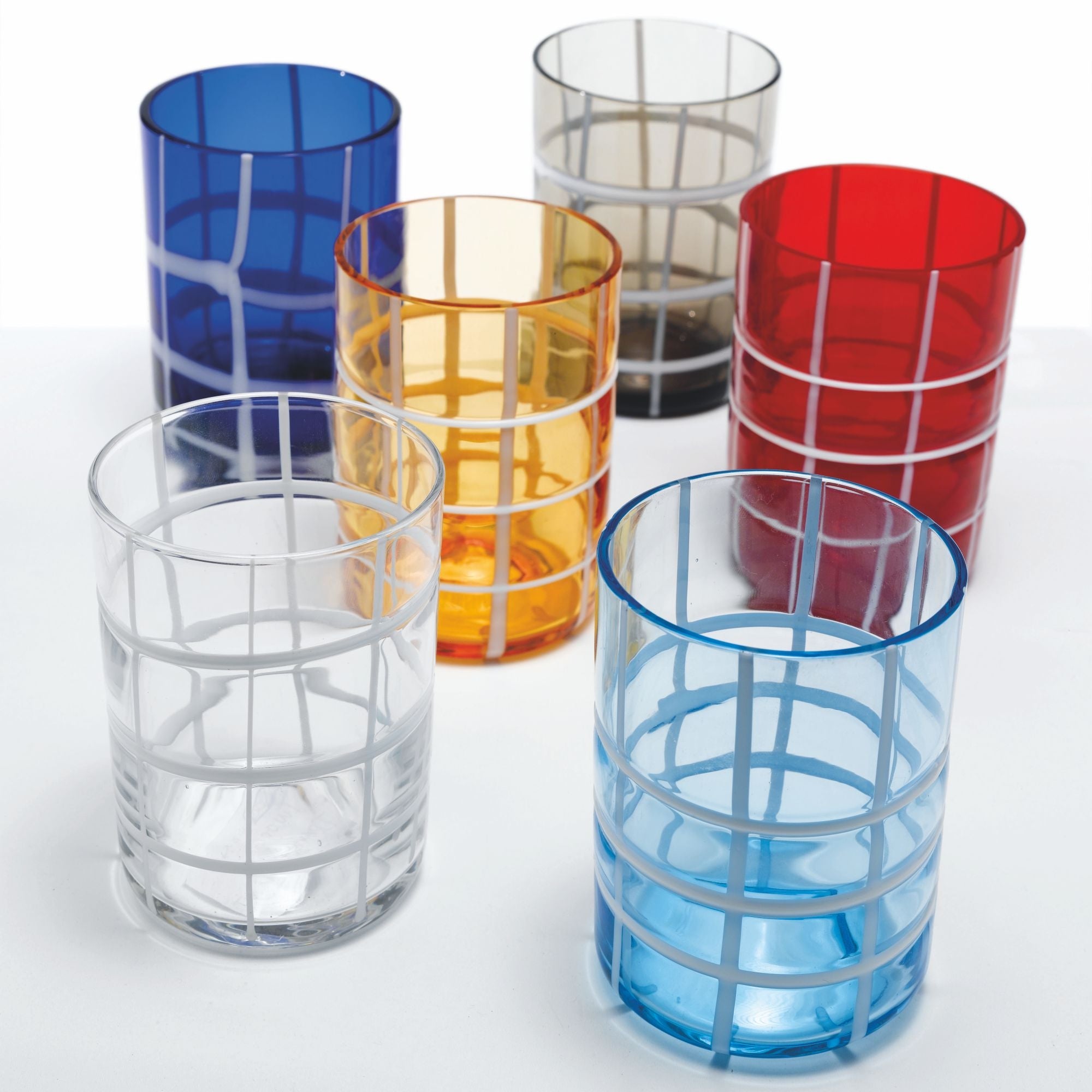 Zafferano Twiddle Set 6 Bicchieri in vetro colori assortiti